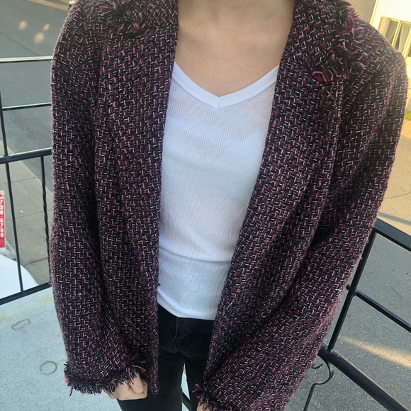 VINTAGE Textured Raw Hems Jacket Unique Style🦄 - Picture 2 of 9